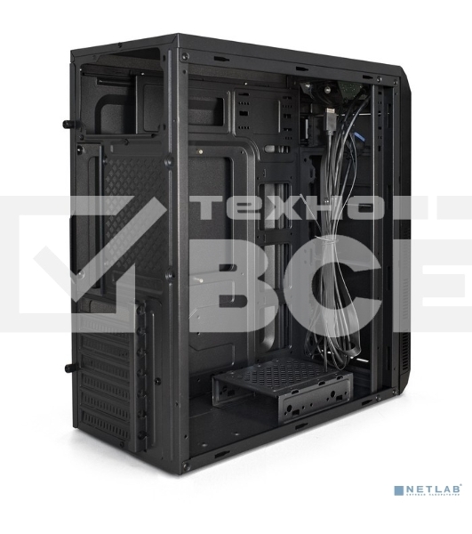 Компьютерный корпус Miditower ExeGate XP-334UC-XP400 (ATX, XP400 с вент. 12см, 1*USB+1*USB3.0+1*TypeC, аудио, черный)