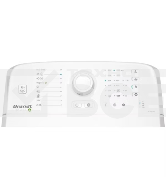Стиральная машина BRANDT BT16022VE белый, загрузка вертикальная 6 кг, 1200 об/мин., класс: D