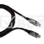Кабель USB4.0 Cablexpert CC-USB4-CMCM-BR-1.8M, Type-C/Type-C, 5А, 240Вт, PD3.1/QC4.0, 40Gbps, медь, Pro, 1.8м, черный, пакет, фото2