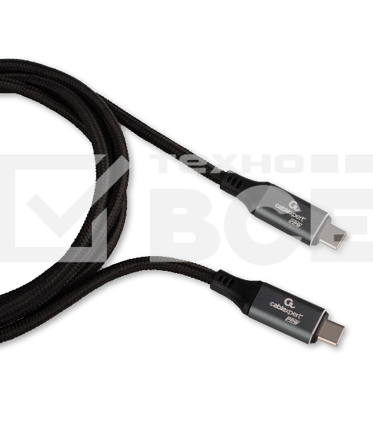 Кабель USB4.0 Cablexpert CC-USB4-CMCM-BR-1.8M, Type-C/Type-C, 5А, 240Вт, PD3.1/QC4.0, 40Gbps, медь, Pro, 1.8м, черный, пакет