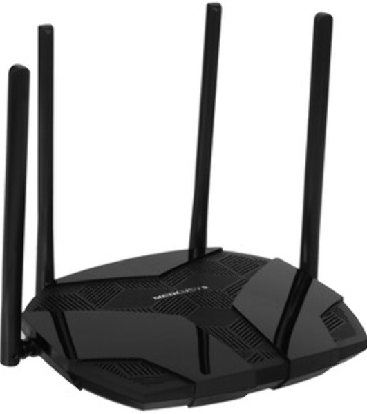 Роутер Mercusys MR70X AX1800 Dual-Band WiFi 6 Router, 574 Mbps at 2.4 GHz + 1201 Mbps at 5 GHz,4× Fixed External Antennas, 3× Gigabit LAN Ports, 1× Gigabit WAN Port, 1024-QAM, OFDMA, Router/Access Point Mode, MU-MIMO, WPA3, TWT, BSS Color