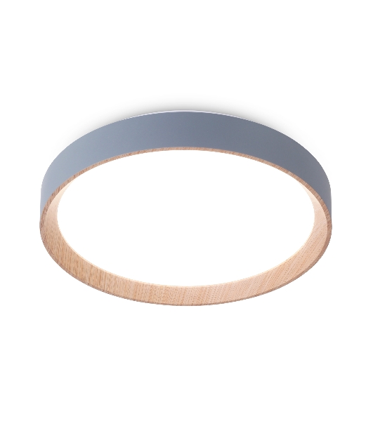 Потолочный светодиодный светильник Ambrella light FZ1320 GR/LWD серый/светлое дерево IP20 41W 3000-6400K D390*70 (ПДУ ИК)