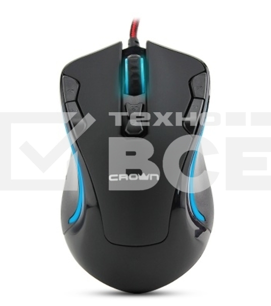 Мышь проводная Crown Gaming CMXG-804 черный, 2000 dpi, USB, кнопки - 9
