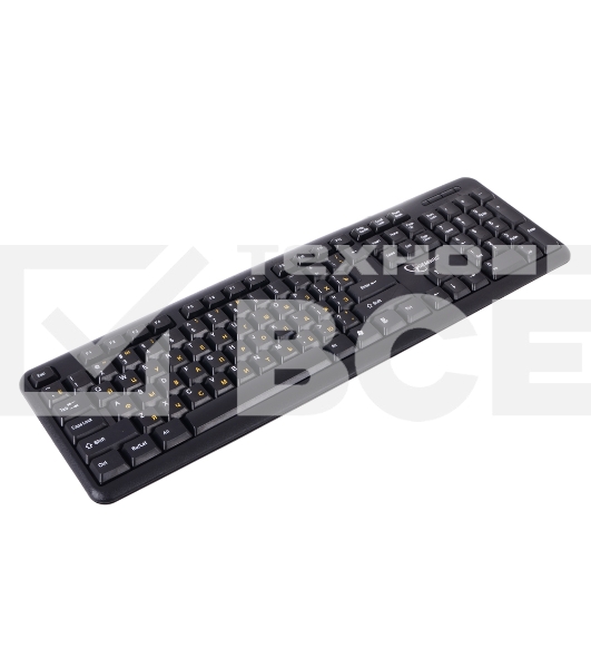 Клавиатура Gembird KB-8320U-Ru_Lat-BL, черный, USB, кнопка переключения RU/LAT,104 клавиши