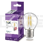 Лампа LED G45 шар прозр. Iek LLF-G45-7-230-40-E27-CL 7Вт 230В 4000К E27 серия 360°, фото 1