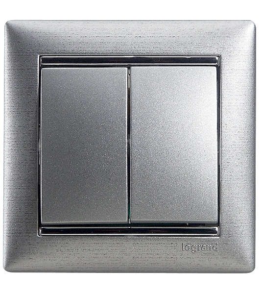 Механизм выключателя 2-кл. СП Valena 10А IP31 алюм. Leg 770105