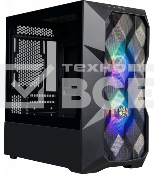 Компьютерный корпус Cooler Master MasterCase TD300 Mesh, USB3.0x2, 2x120ARGBFans, Black, mATX, w/o PSU