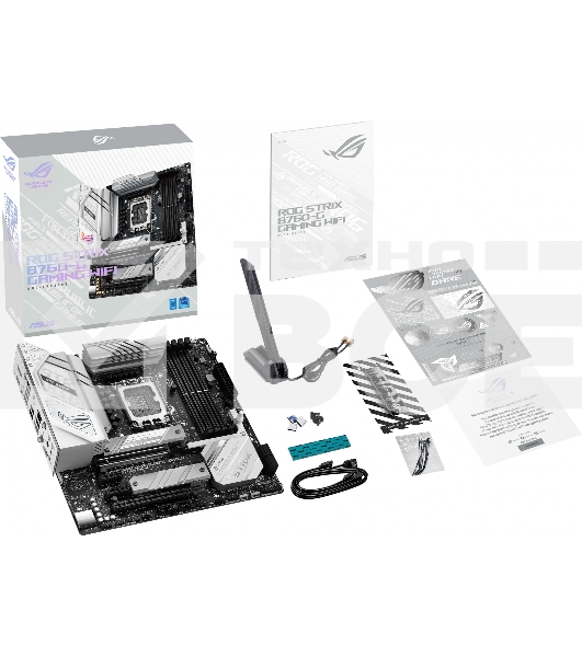 Материнская плата ASUS ROG STRIX B760-G GAMING WIFI, LGA 1700, Intel B760, 4xDDR5, 4xSATA, 2xM.2, 1xPCIe 5.0 x16, 1xPCIe 4.0 x4, 1xHDMI, 1xDP, 1x 2.5Gb LAN, 1xUSB-A 3.2 Gen 2, 2xUSB-A 3.2 Gen 1, 4xUSB-A 2.0, 1xUSB-C 3.2 Gen 1, 1xUSB-C 3.2 Gen 2x2, 5x3.5 м