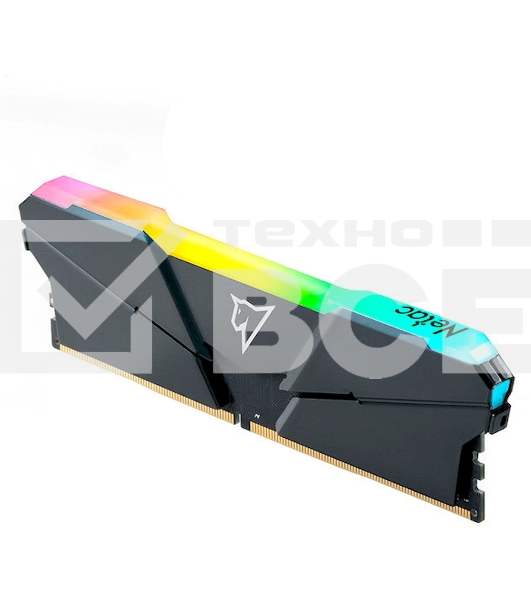 Оперативная память NETAC Shadow, DDR4, 16GB (2x8GB), 3200MHz, CL16, с радиаторами, RGB, серый