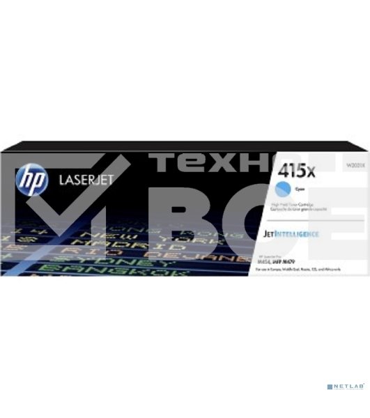 Картридж лазерный HP 415X W2031X голубой для HP HP LJ M454/MFP M479 (6000стр.)