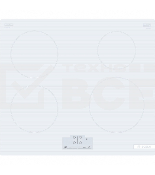 Индукционная варочная панель Bosch PUE612BB1J, 60 см, индукция,сенсорное управление, белый