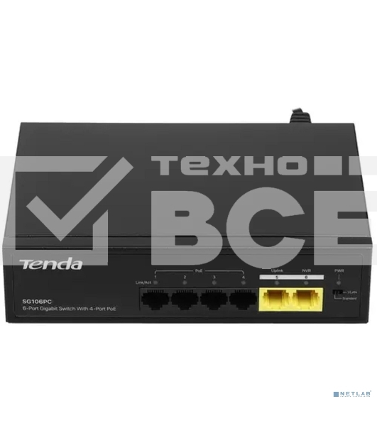 Коммутатор TENDA SG106PC 6PORT 10/100/1000M