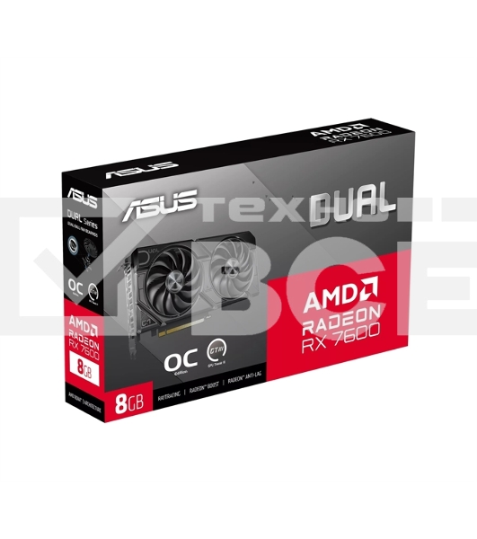 Видеокарта Asus AMD Radeon RX 7600 8Gb PCI-E DUAL-RX7600-O8G-EVO 128bit GDDR6 2280/18000 HDMIx1 DPx3 HDCP Ret