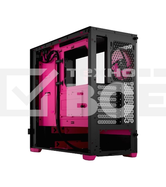 Компьютерный корпус без блока питания Fractal Design Pop Air RGb Magenta Core TG Clear Tint, Midi-Tower, 3x120мм RGb, 2xUSB-A 3.2 ATX, mATX, mITX черный/магента