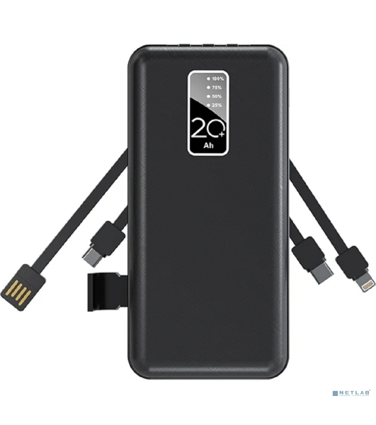 Портативное зарядное устройство Rexant Power Bank (аккумуляторная батарея) 20000 mAh, черное