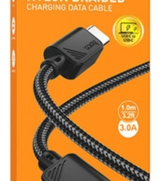 Кабель USB2.0 Hoco Type-C/Type-C, 3А, 60Вт, нейлоновая оплетка, X113, 1м, черный, коробка