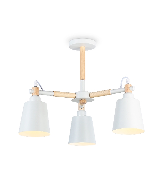 Светильник Ambrella light TR82204/3 WH/LW белый/светлое дерево E27/3 max 40W D560*430