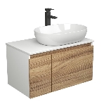 Комплект для ванной, 3 предмета (Тумба подвесная Bau Blackwood 80 + Раковина BAU 59х40, Смеситель высокий Hotel Black, черный), фото4