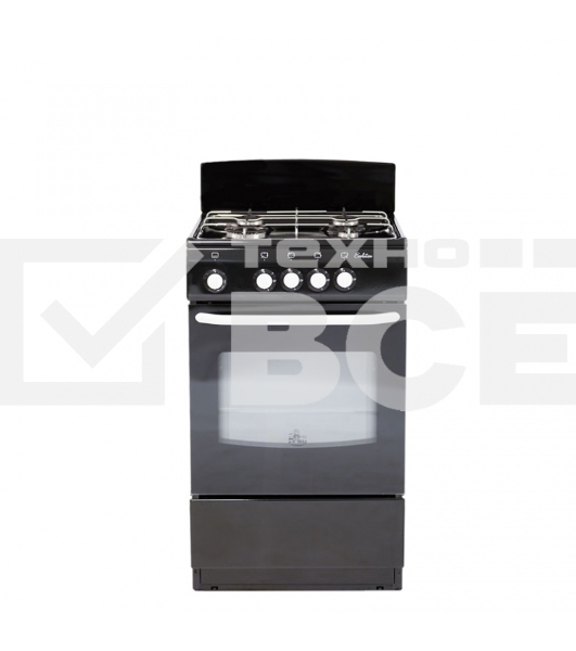 Плита газовая De Luxe 5040.38Г (Щ) черный, конфорок 4 шт, духовка 43 л, 50 см x 85 см x 50 см