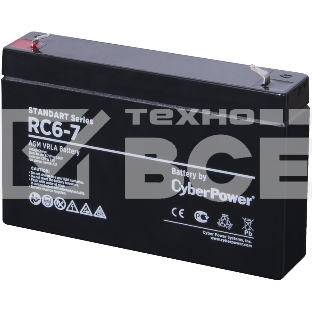 Аккумуляторная батарея SS CyberPower RC 6-7 / 6 В 7 Ач Battery CyberPower Standart series RC 6-7 / 6V 7 Ah