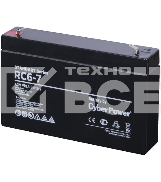 Аккумуляторная батарея SS CyberPower RC 6-7 / 6 В 7 Ач Battery CyberPower Standart series RC 6-7 / 6V 7 Ah