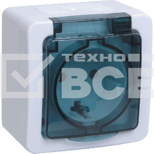 Розетка Iek ERMP12-K03-16-54-EC РСб20-3-ГПБд роз 1м с з/к о/у IP54 (цвет крышки:дымчатый) ГЕРМЕС PLUS