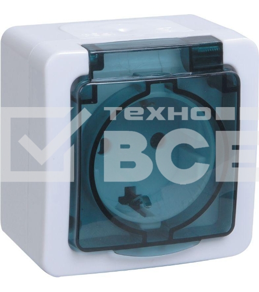 Розетка Iek ERMP12-K03-16-54-EC РСб20-3-ГПБд роз 1м с з/к о/у IP54 (цвет крышки:дымчатый) ГЕРМЕС PLUS