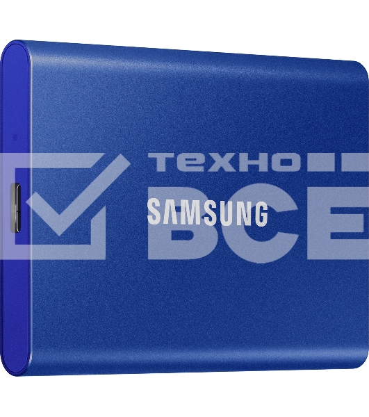 Внешний SSD Samsung T7, 2TB, USB 3.2 Gen 2 Type-C, R/W 1050/1000, синий