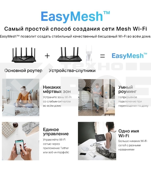 Повторитель беспроводного сигнала TP-Link Archer Air E5 AX3000 Wi-Fi белый
