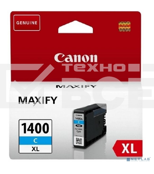 Картридж струйный CANON PGI-1400XL C Cyan голубой (1020 стр. 12 мл) для MAXIFY МВ2040/МВ2340