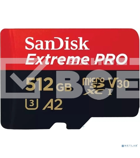 Флеш карта microSD 512GB SanDisk microSDXC Class 10 UHS-I A2 C10 V30 U3 Extreme Pro (SD адаптер) 200MB/s