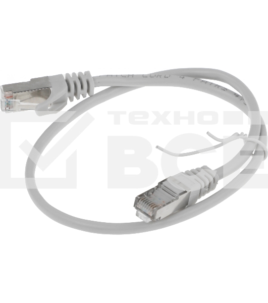 Патч-корд Premier PP22-0.5M 1000Гбит/с FTP 4 пары cat.5E CCA molded 0.5м серый RJ-45 (m)-RJ-45 (m)