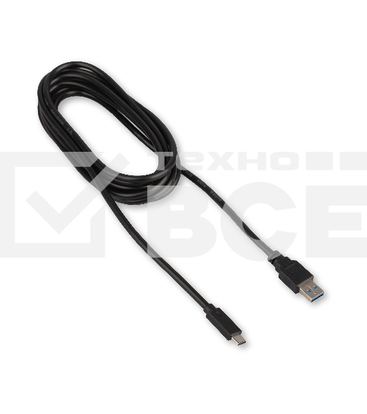 Кабель USB3.0 Cablexpert CCP-USB3-AMCM-3M, AM/Type-C, 3А, 36Вт, QC3.0, медь, двойн.экран, Pro, 3м, черный, пакет