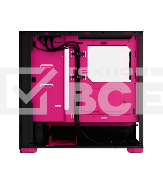 Компьютерный корпус без блока питания Fractal Design Pop Air RGb Magenta Core TG Clear Tint, Midi-Tower, 3x120мм RGb, 2xUSB-A 3.2 ATX, mATX, mITX черный/магента