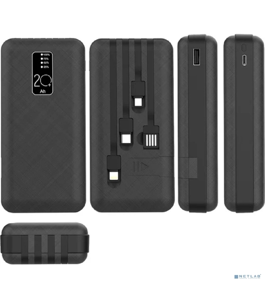 Портативное зарядное устройство Rexant Power Bank (аккумуляторная батарея) 20000 mAh, черное