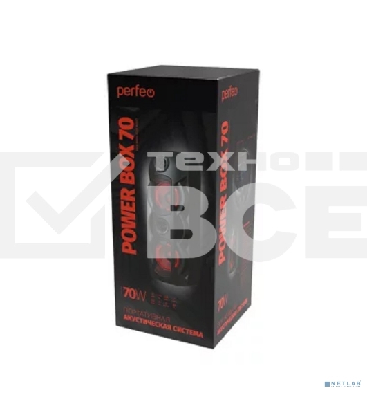 Портативная акустическая система Perfeo ”Power Box 70” EQ,USB, microSD, AUX, FM, MIC, TWS черная