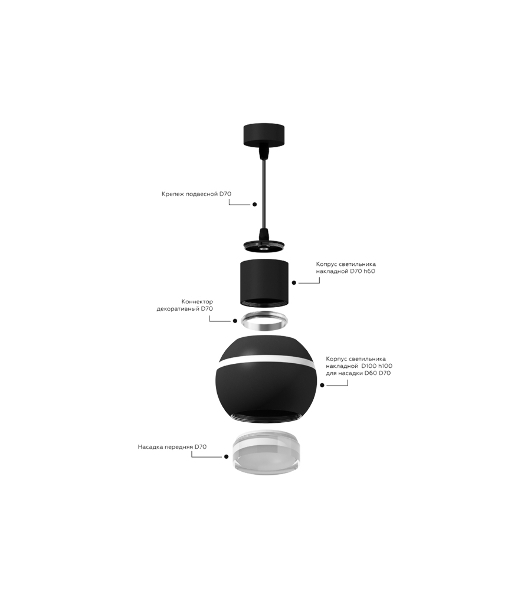 Корпус светильника C1102 SBK черный песок D100*H80mm MR16 GU5.3 LED 3W 4200K