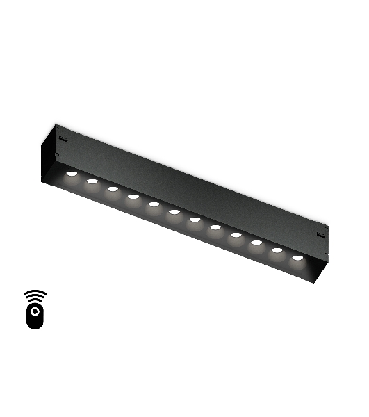 Управляемый светодиодный светильник для шинопровода Magnetic Ambrella light GL1302 BK черный IP20 12W 3000K-6400K 220V 24° 232*25*42 (Без ПДУ)