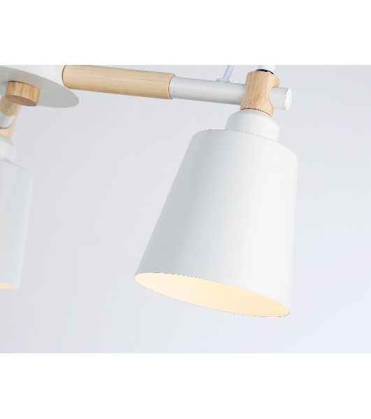 Светильник Ambrella light TR82204/3 WH/LW белый/светлое дерево E27/3 max 40W D560*430