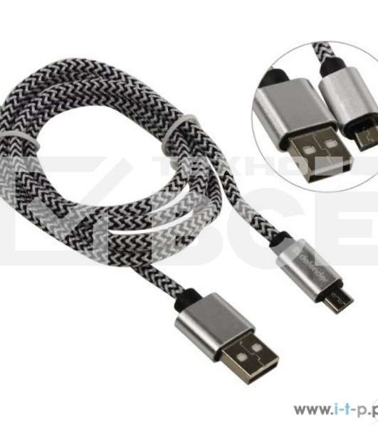 Кабель USB08-03T PRO USB2.0 Белый, AM-MicroBM, 1m, 2.1A (87803)