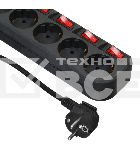 Сетевой фильтр Buro 500SH-5-SW-B 5м (5 розеток) черный (коробка)