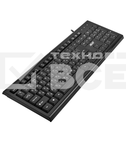 Клавиатура Acer OKW120 проводная, USB, черный