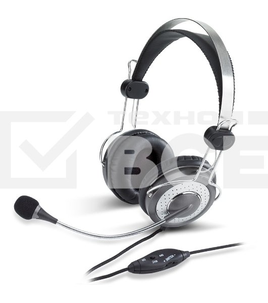 Наушники с микрофоном Genius HS-04SU серый накладные оголовье (31710045100)