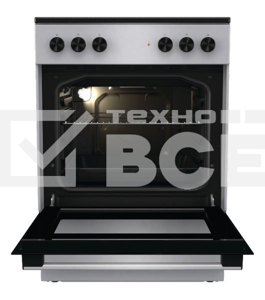 Плита электрическая Gorenje GEC6A11SG серый, конфорок 4 электрических, духовка 65 л, 60 см x 85 см x 60 см