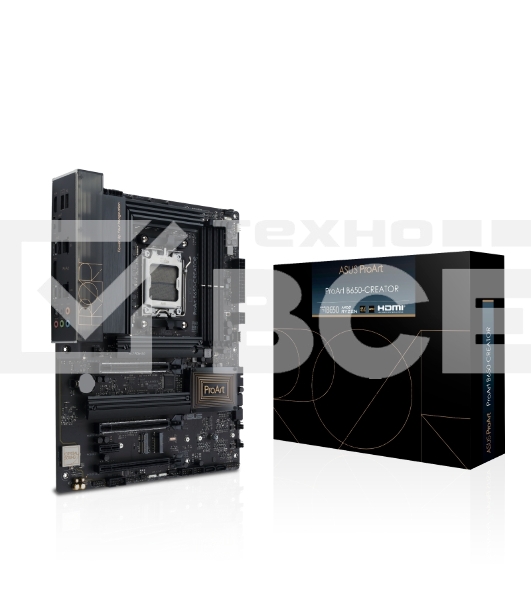 Материнская плата ASUS ProArt B650-CREATOR, AM5, AMD B650, 4xDDR5, 4xSATA, 3xM.2, 1xPCIe 4.0 x16, 1xPCIe 4.0 x8, 1xPCIe 4.0 x4, 1xHDMI, 1xDP, 2x 2.5Gb LAN, 2xUSB-C 3.2 Gen 2, 3xUSB-A 3.2 Gen 2, 2xUSB-A 2.0, 5x3.5 мм, 7.1, ATX