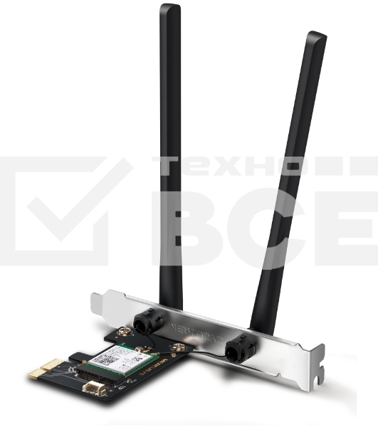 Сетевой адаптер Wi-Fi + Bluetooth Mercusys MA80XE AX3000 PCI Express (ант.внеш.несъем.) 2ант.