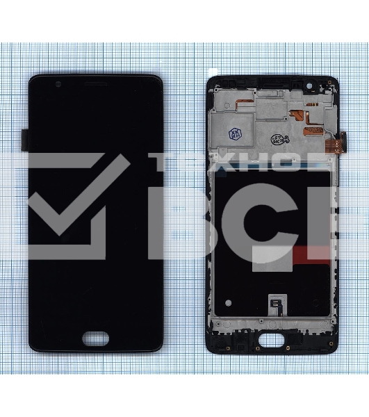 Дисплей для OnePlus 3T (TFT) черный c рамкой