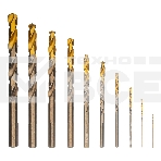 Набор сверл по металлу Denzel 1-10 мм, Р6М5К8-TiN, Golden Tip, 10 шт 723005, фото8