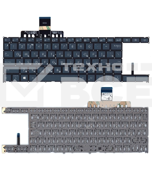 Клавиатура для ноутбука Asus ZenBook Duo UX481 черная с подсветкой
