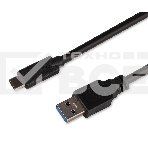 Кабель USB3.0 Cablexpert CCP-USB3-AMCM-3M, AM/Type-C, 3А, 36Вт, QC3.0, медь, двойн.экран, Pro, 3м, черный, пакет, фото2